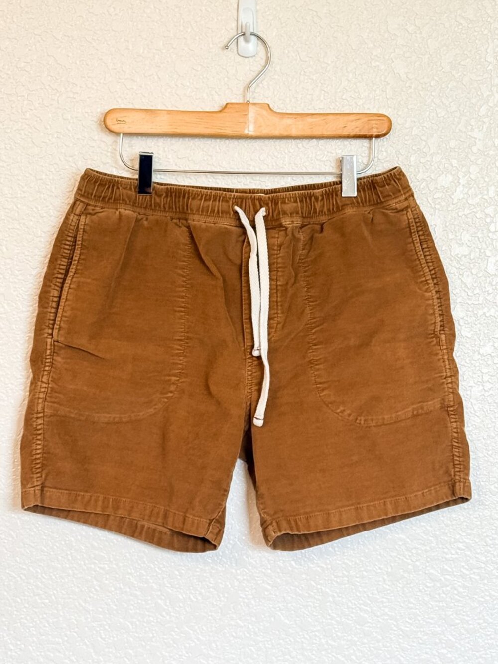 Wallace & Barnes Corduroy Dock Camp Shorts Men's Medium Brown Elastic Waist
